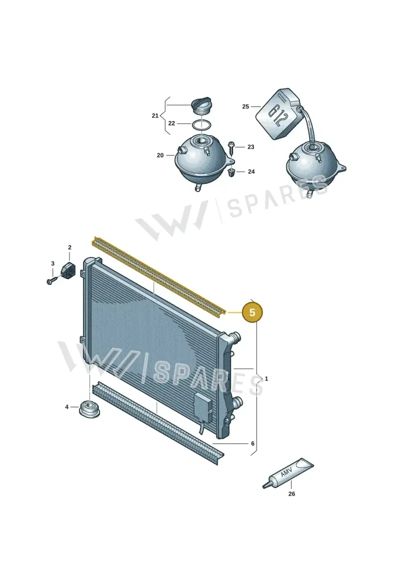 1K0121345 — Volkswagen Jetta (2014-2017) diagram 625121810, position 5