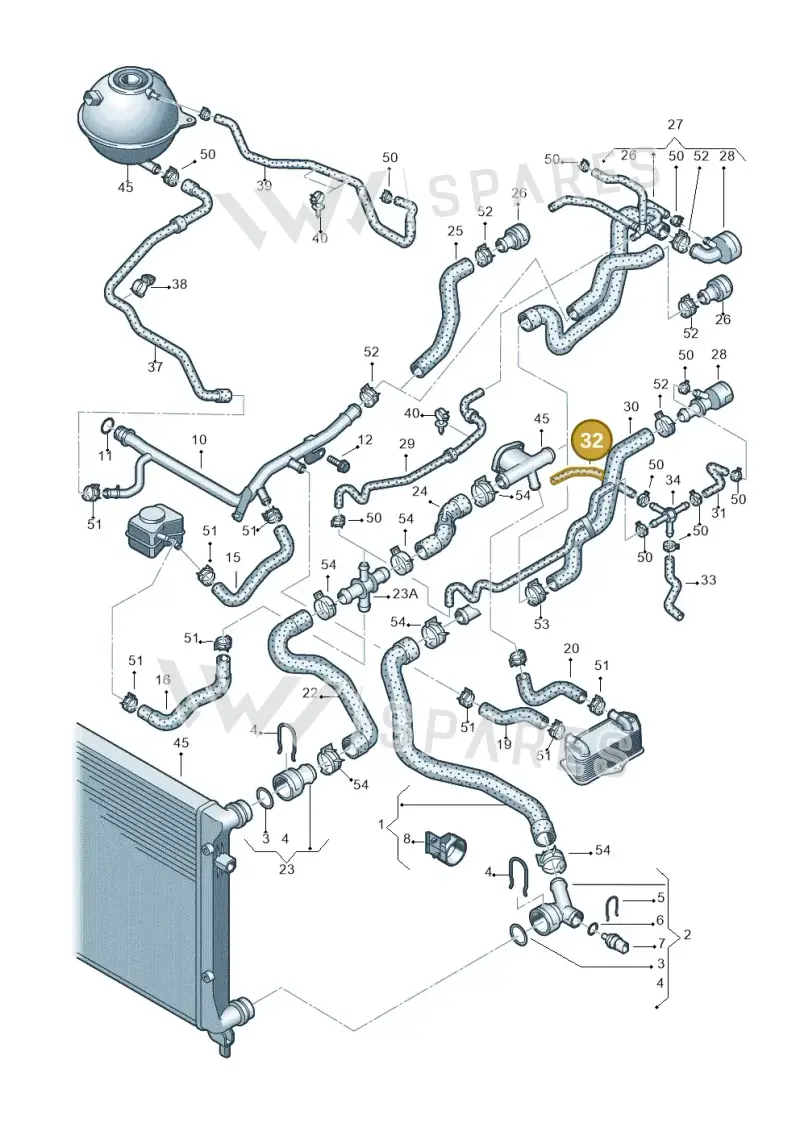 1K0121447BQ — Volkswagen BORA-FAW "CN"          06> (2005-) diagram 420121180, position 32