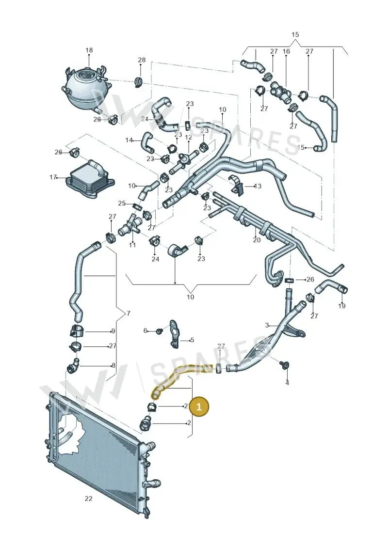 1K0122051GA — Volkswagen Beetle (2016-2019) diagram 801121050, position 1