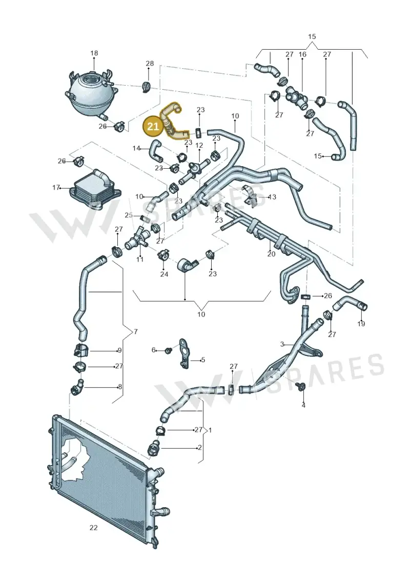 1K0122063P — Volkswagen Beetle (2016-2019) diagram 801121050, position 21