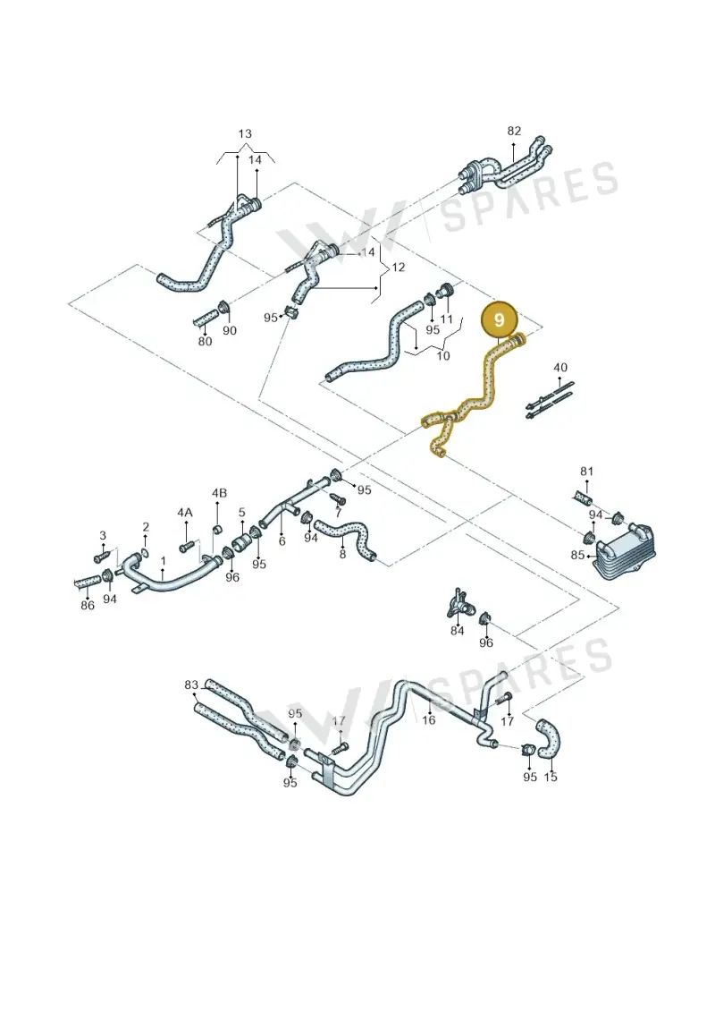 1K0122073FS — Volkswagen Eos BlueMotion (2010-2015) diagram 649121250, position 9