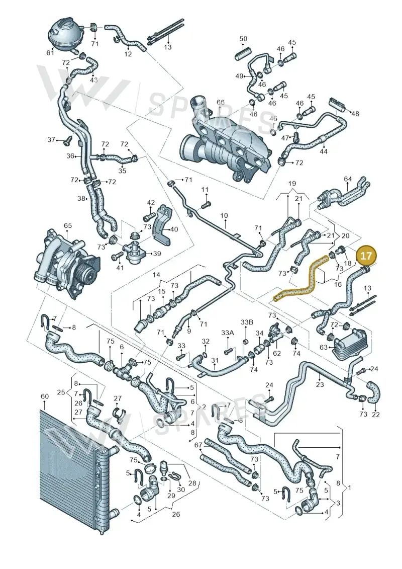 1K0122073GA — Volkswagen New beetle (2011-2016) diagram 412121640, position 17