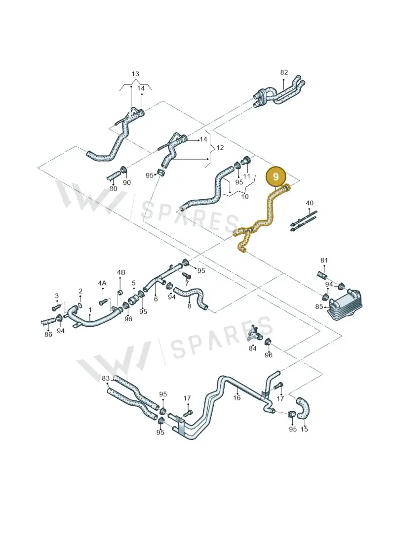 1K0122073GA — Volkswagen Eos BlueMotion (2010-2015) diagram 649121250, position 9