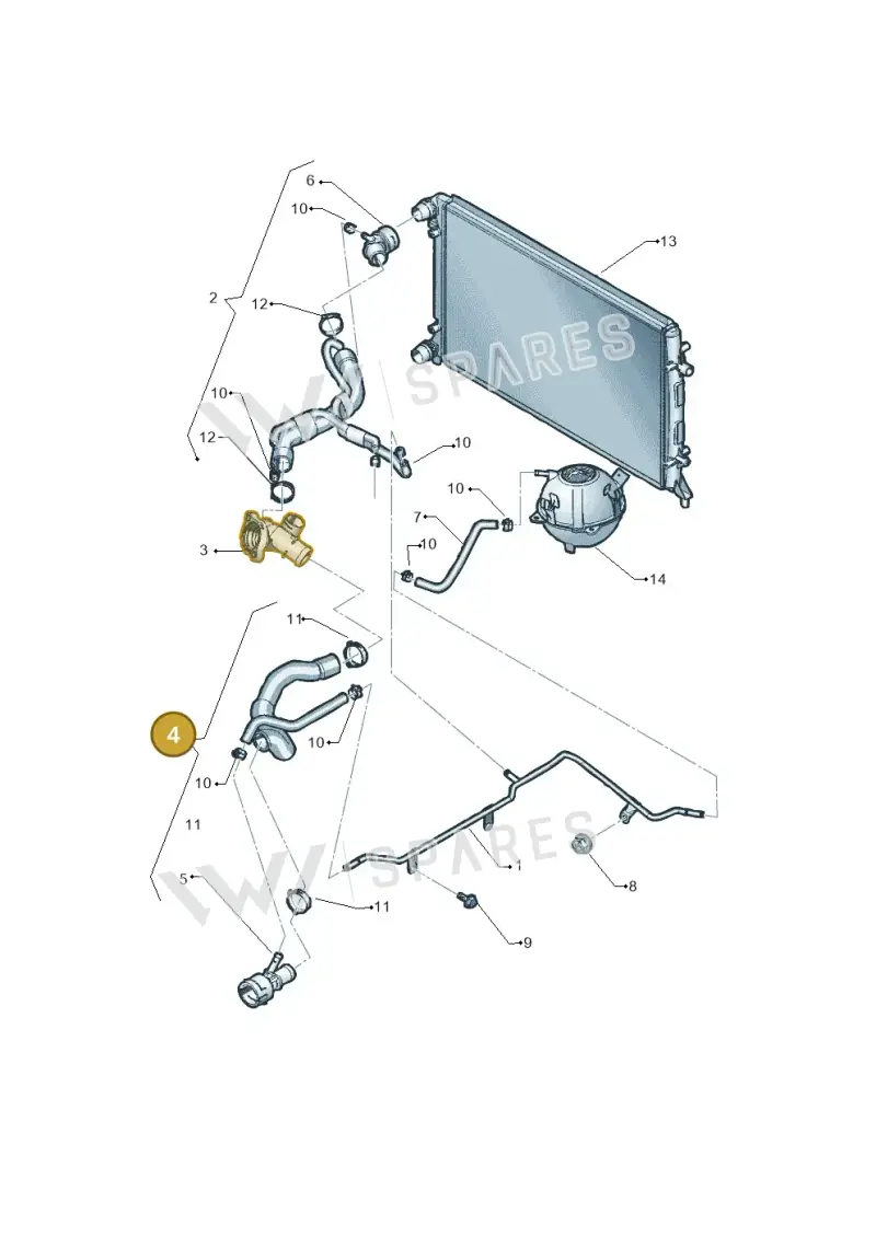 1K0122157EN — Volkswagen Jetta (2008-2011) diagram 449121300, position 4