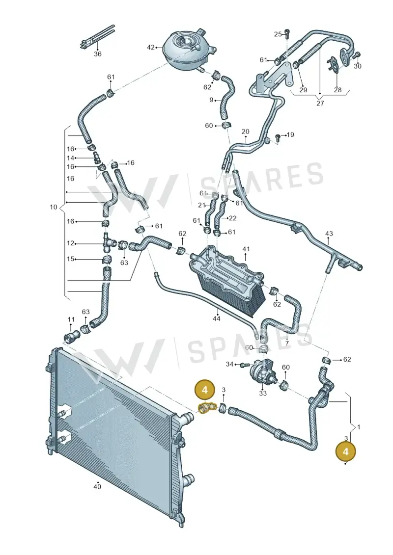 1K0122291CL — Volkswagen T-Cross 1,0 (2018-2024) diagram 587121150, position 4