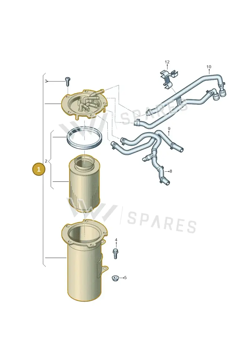 1K0127400L — Volkswagen Jetta variant (2009-2014) diagram 649127200, position 1
