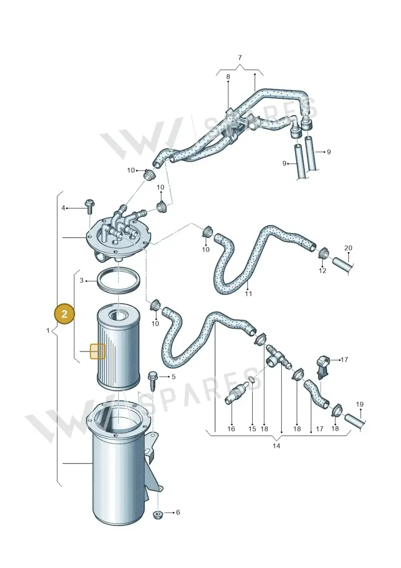 1K0127434B — Volkswagen Jetta (2014-2017) diagram 694127100, position 2