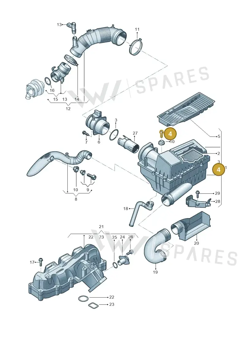 1K0129381 — Volkswagen Caddy kombi (2015-2020) diagram 694129050, position 4
