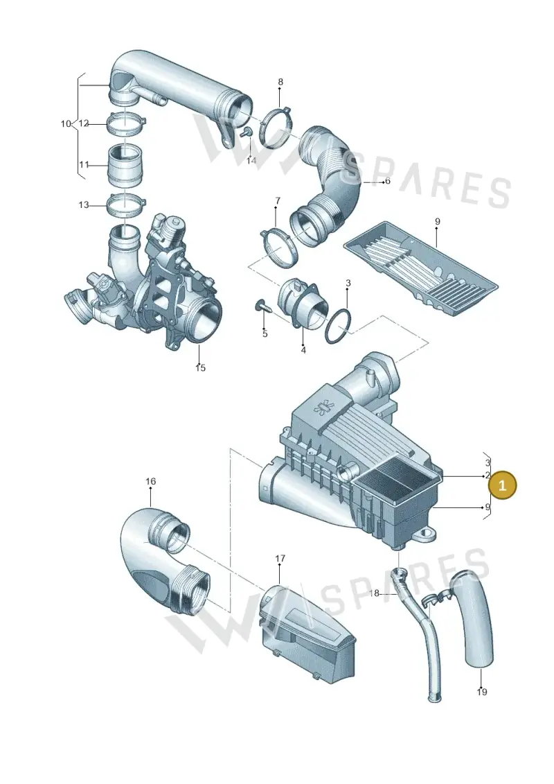 1K0129607AS — Volkswagen New beetle (2011-2016) diagram 692129460, position 1