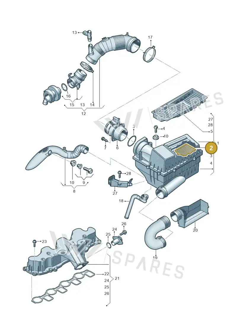 1K0129620D — SEAT Altea XL (2013-) diagram 737129400, position 2