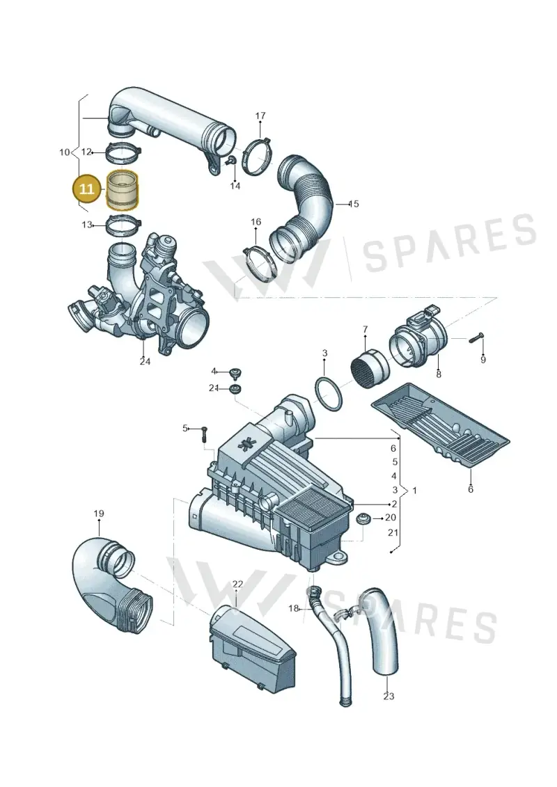 1K0129627C — Volkswagen Beetle (2016-2019) diagram 801129950, position 11
