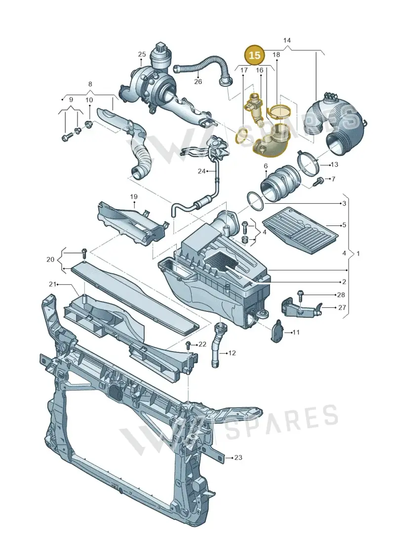 1K0129635E — Volkswagen Caddy kombi (2015-2020) diagram 866129250, position 15