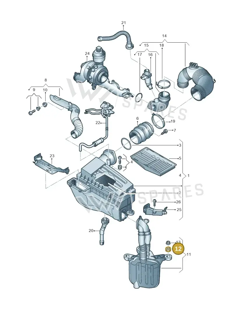 1K0129882 — Volkswagen Beetle (2016-2019) diagram 786129250, position 12