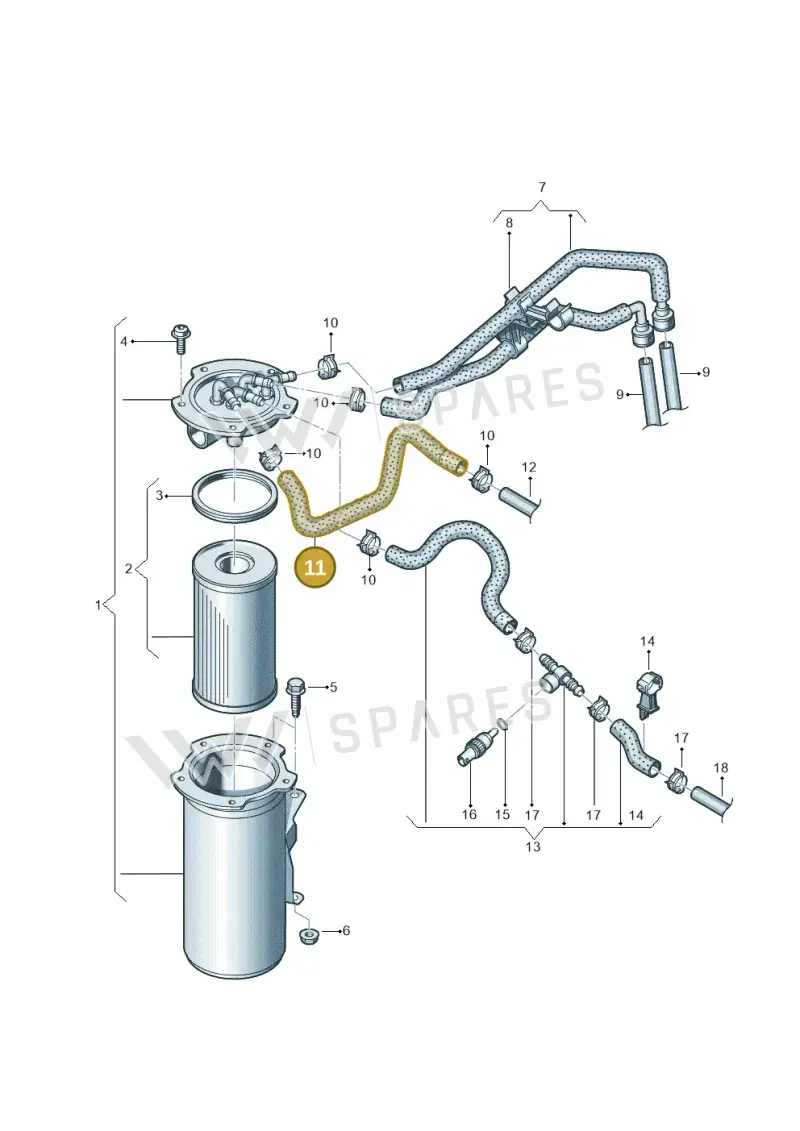 1K0130307BB — Volkswagen Golf Plus (2011-2014) diagram 729127100, position 11