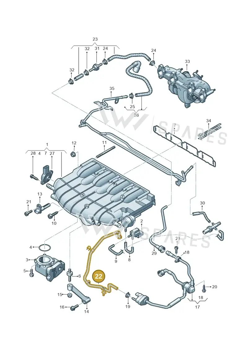 1K0133366BK — Volkswagen New beetle (2011-2016) diagram 634133300, position 22