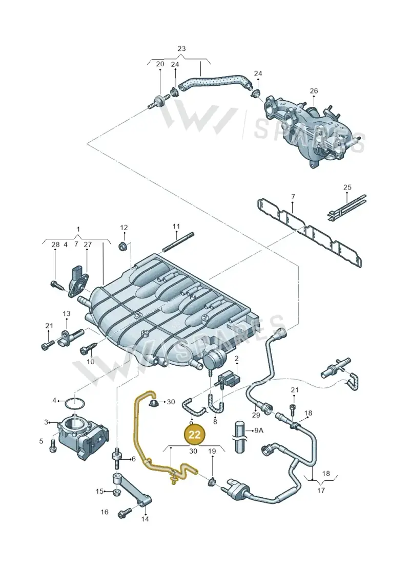 1K0133366BK — Volkswagen Scirocco 2.0 (2014-2017) diagram 718133300, position 22