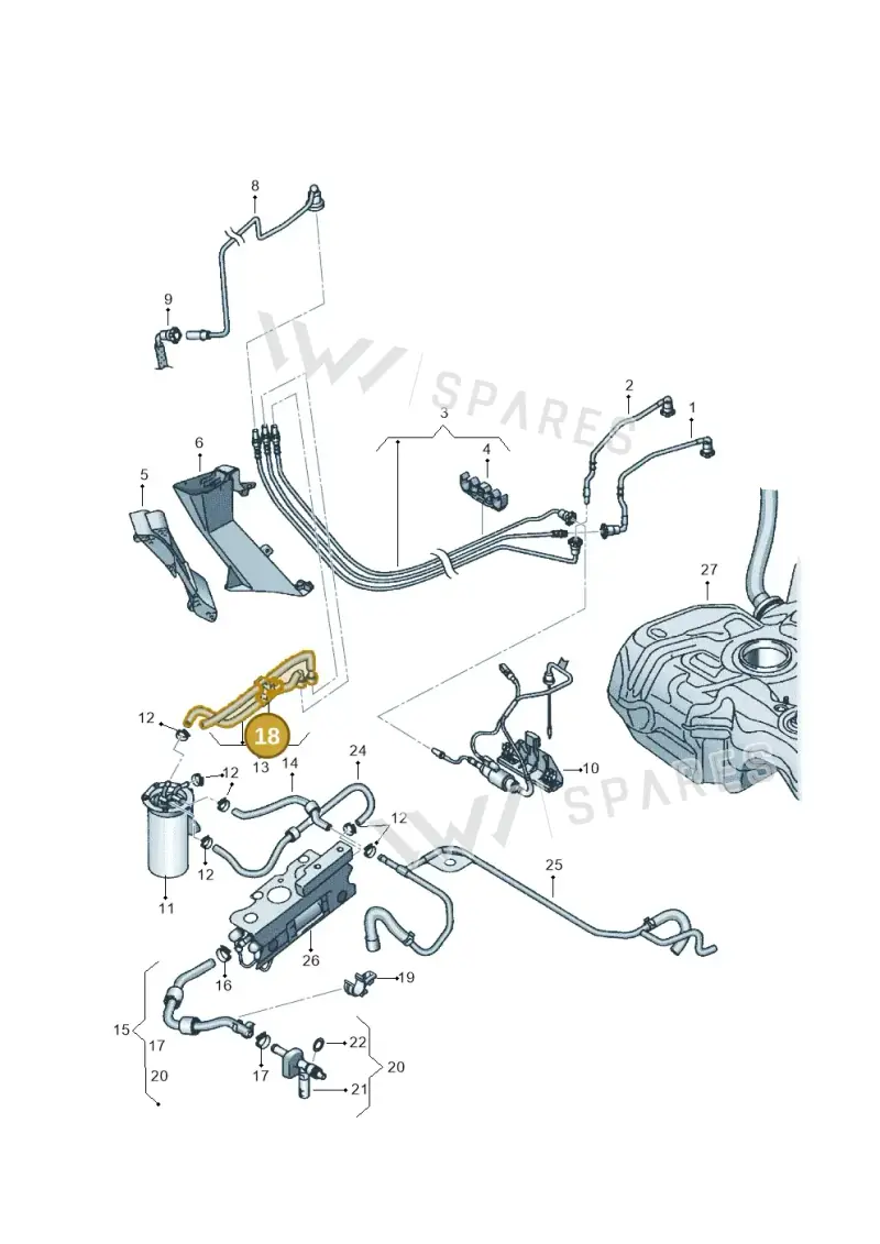 1K0133687E — Volkswagen Jetta variant (2009-2014) diagram 645201250, position 18