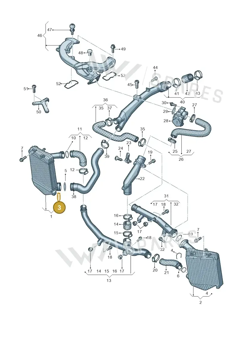 1K0145769C — Volkswagen Touareg (2010-2012) diagram 693145850, position 3