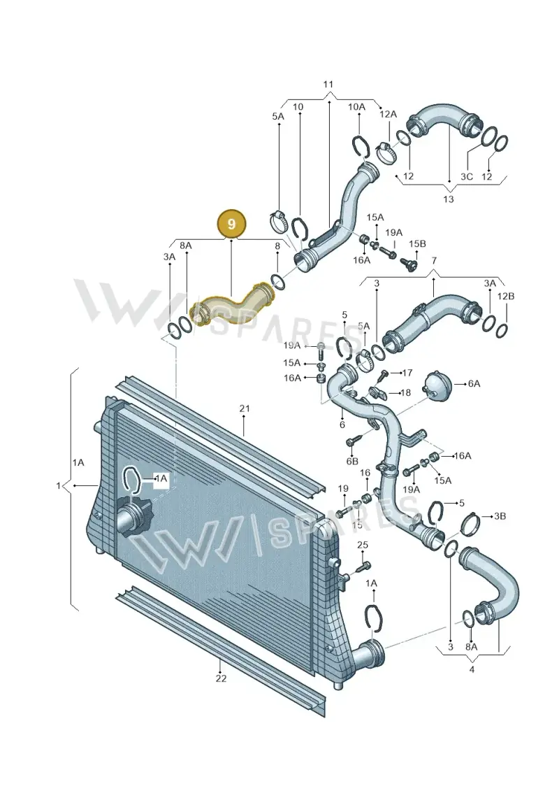 1K0145832E — Volkswagen Passat estate (2008-2011) diagram 460145800, position 9