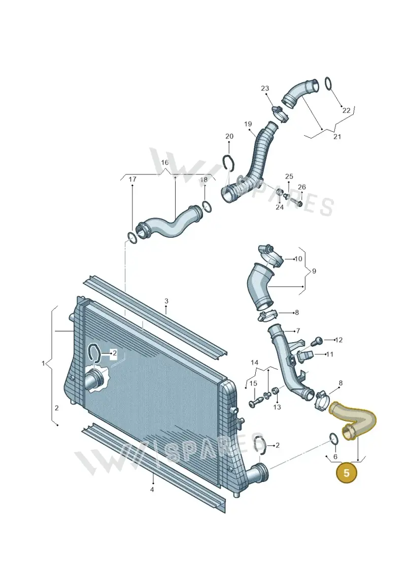 1K0145834AM — Volkswagen Golf (2011-2013) diagram 634145850, position 5