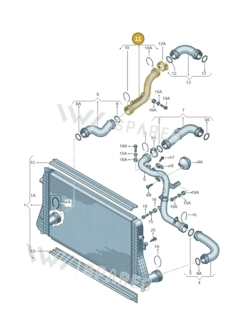 1K0145840F — Volkswagen EOS-Cabriolet-Coupe (2006-) diagram 409145850, position 11