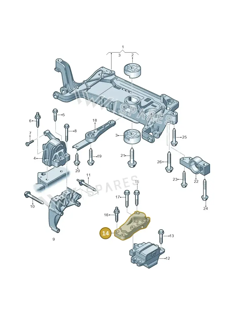 1K0199117AN — Volkswagen Tiguan 4Motion (2011-2018) diagram 634199200, position 14