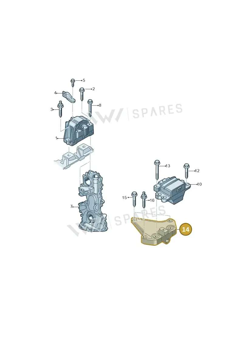 1K0199117BB — Volkswagen Scirocco 2.0 (2014-2017) diagram 786199350, position 14