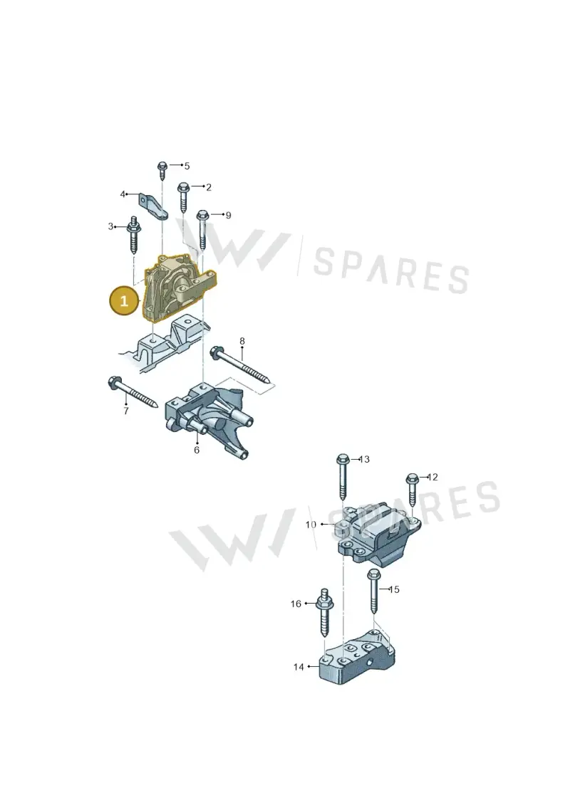 1K0199262CB — Volkswagen Scirocco 2.0 (2014-2017) diagram 786199600, position 1