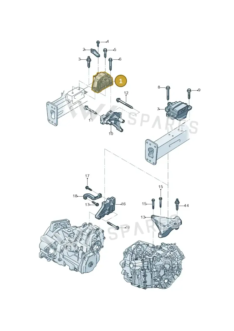 1K0199262CB — Volkswagen Jetta (2014-2017) diagram 801199400, position 1