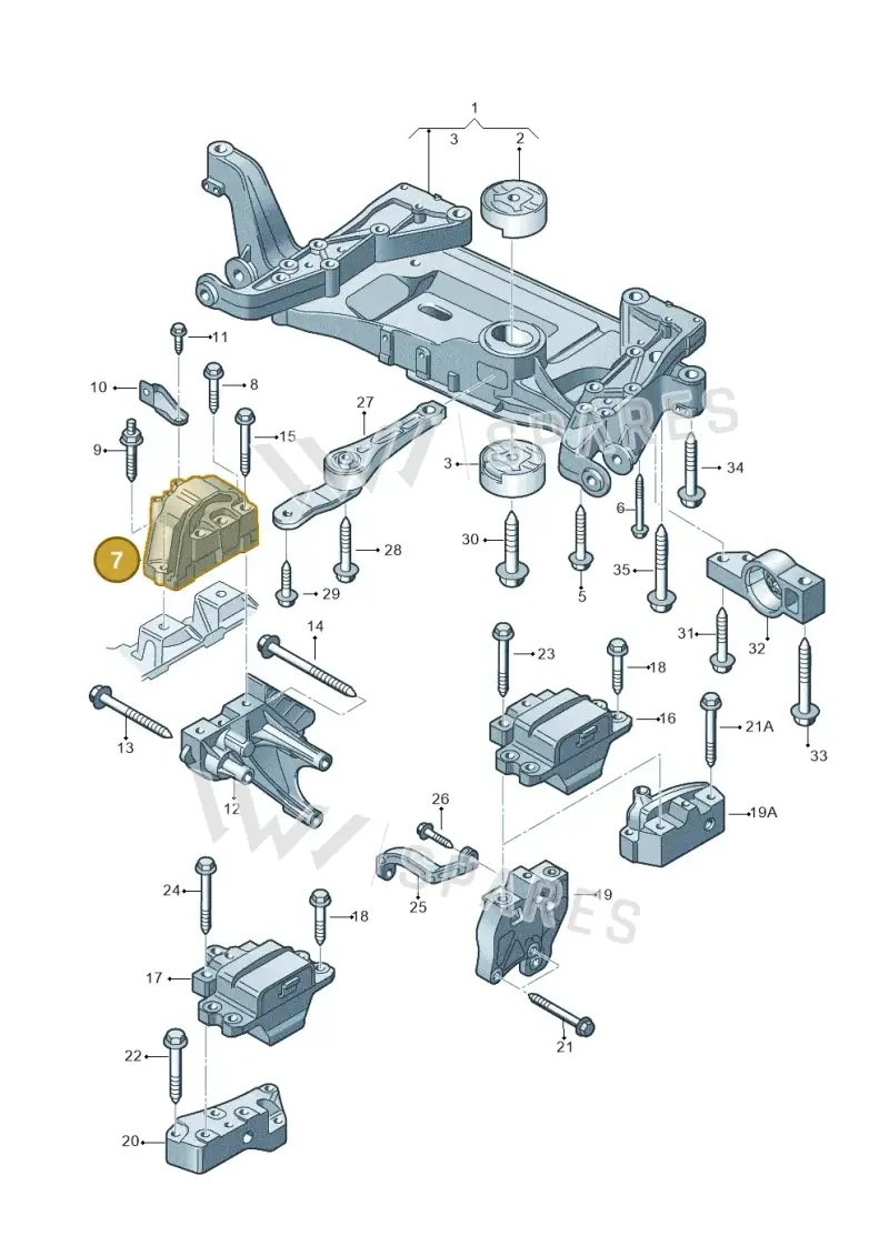 1K0199262DA — Volkswagen Passat CC (2008-2012) diagram 460199200, position 7