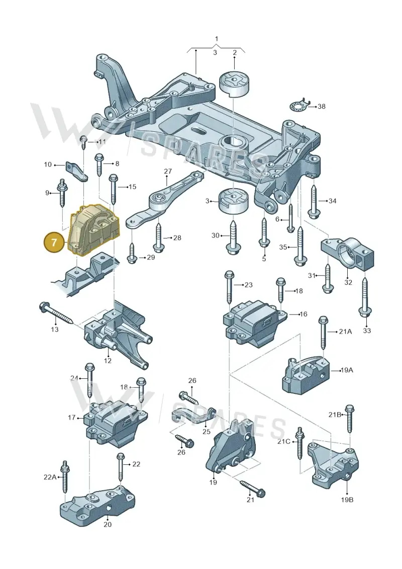 1K0199262DA — Volkswagen Passat CC (2011-2016) diagram 702199200, position 7