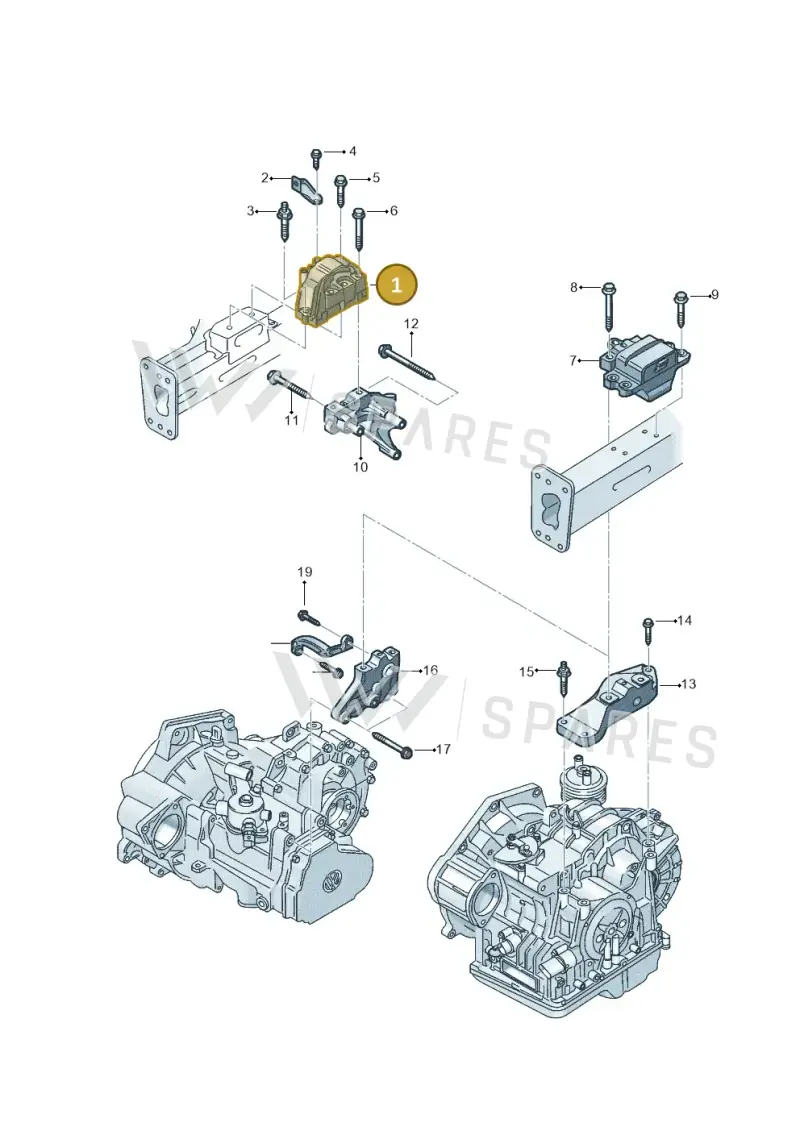 1K0199262K — Volkswagen Jetta 1.6 (2014-2018) diagram 801199270, position 1
