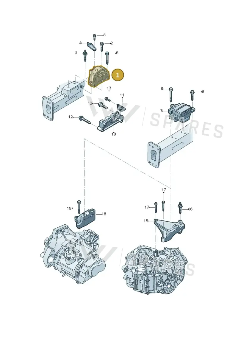 1K0199262K — Volkswagen Beetle (2016-2019) diagram 801199110, position 1
