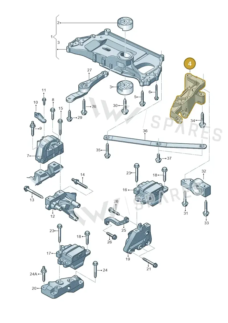 1K0199295E — Volkswagen Golf Cabriolet (2011-2016) diagram 718199300, position 4
