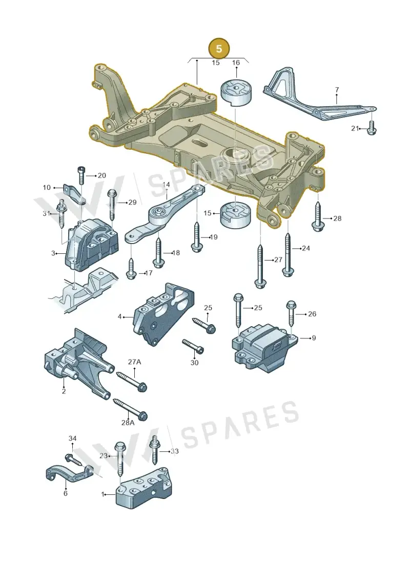 1K0199313AM — Volkswagen Golf estate (2009-2013) diagram 609199400, position 5