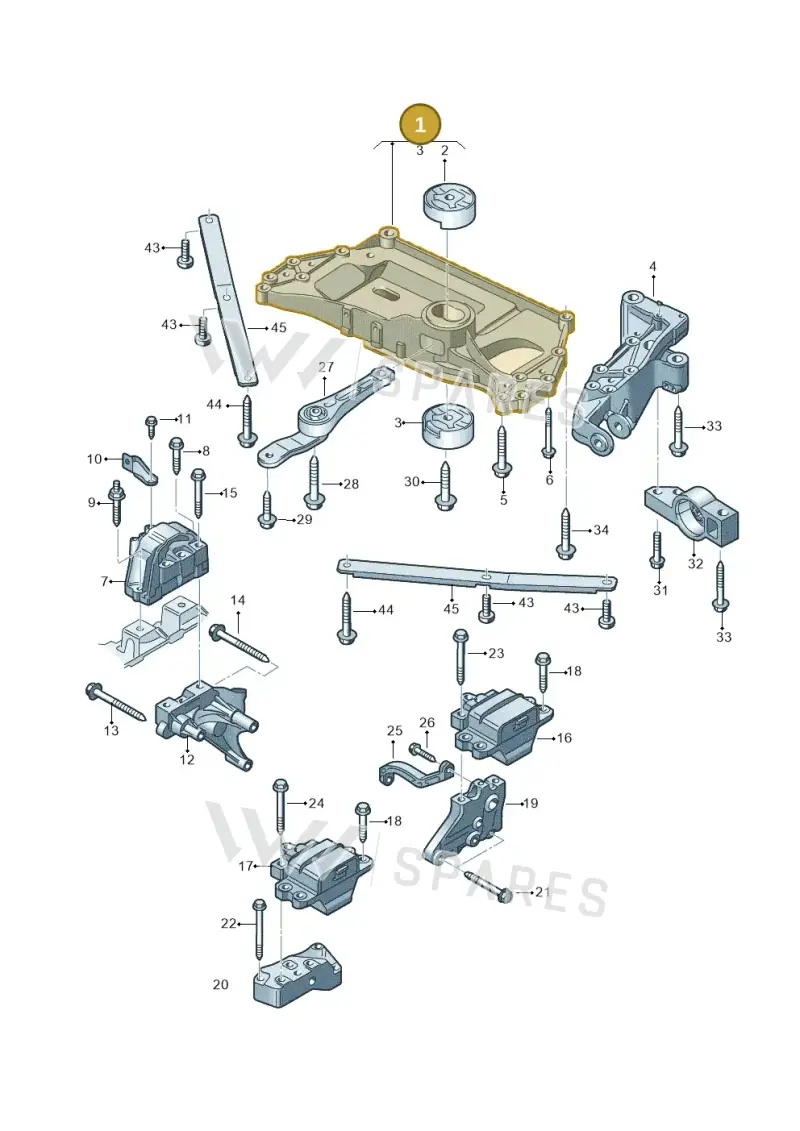 1K0199313AM — Volkswagen Jetta variant (2009-2014) diagram 412199000, position 1