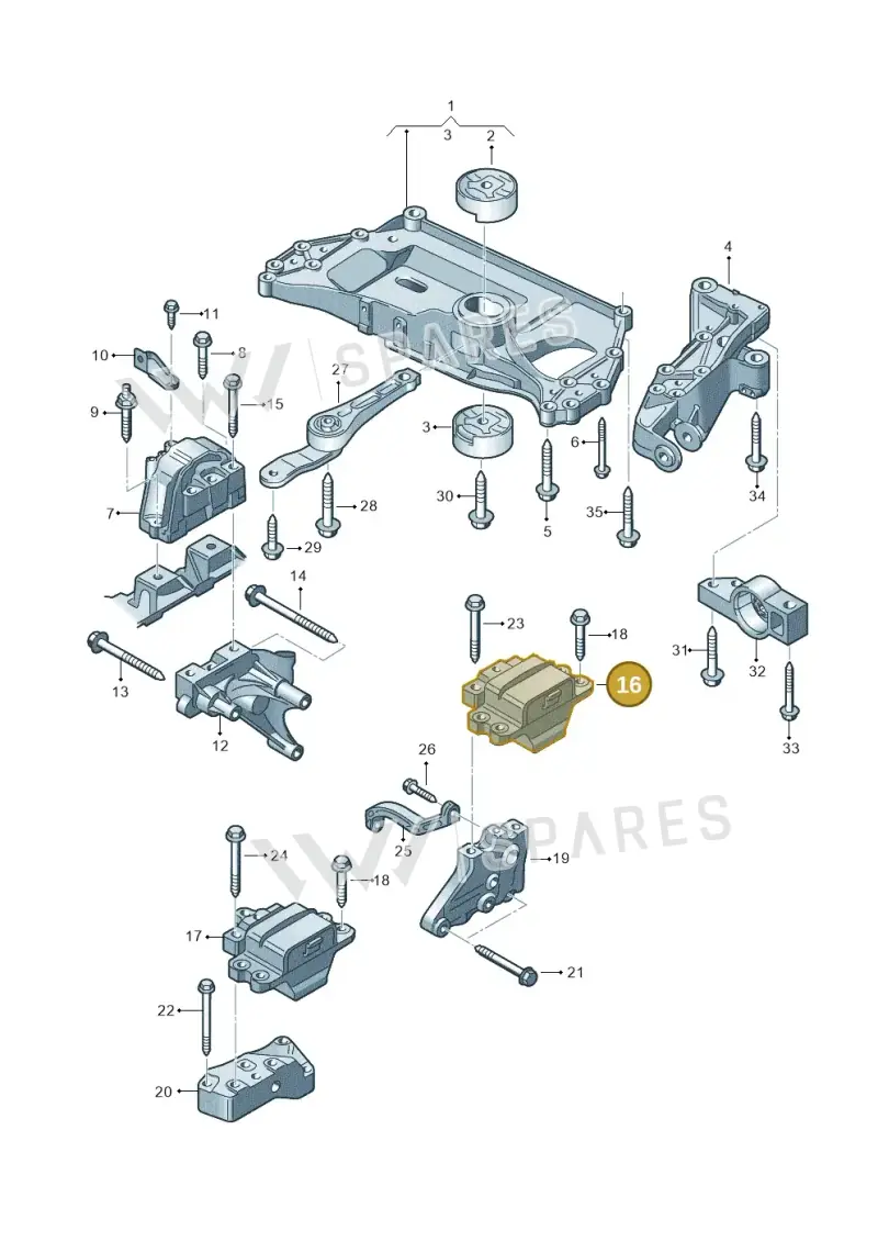 1K0199555CC — Volkswagen New beetle (2011-2016) diagram 409199200, position 16