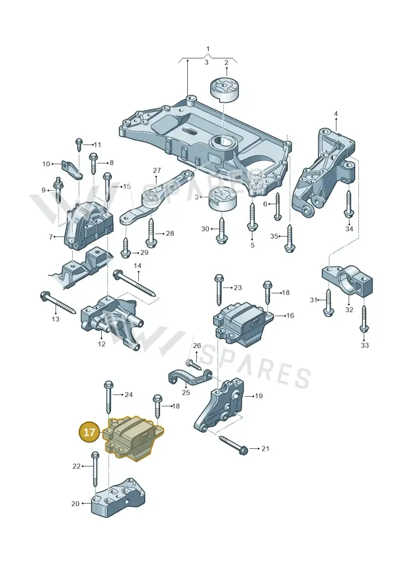1K0199555CD — Volkswagen Jetta 2.0 (2015-2015) diagram 409199200, position 17