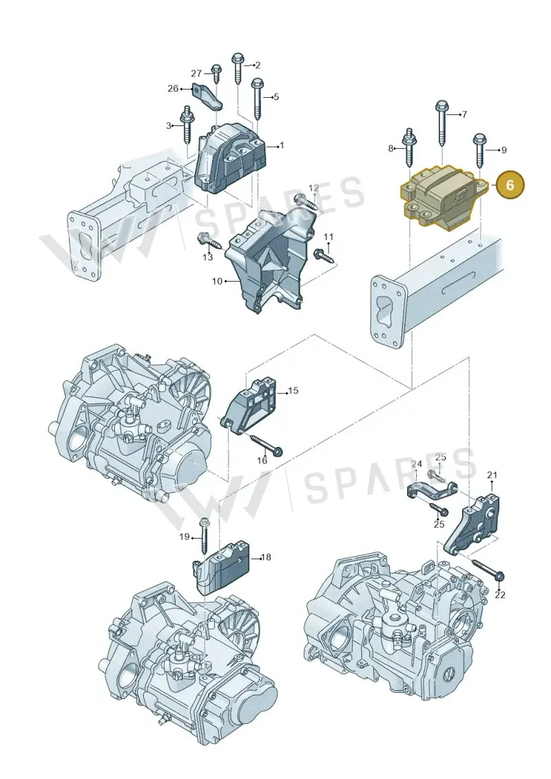 1K0199555DA — Volkswagen Caddy kombi (2015-2020) diagram 866199200, position 6