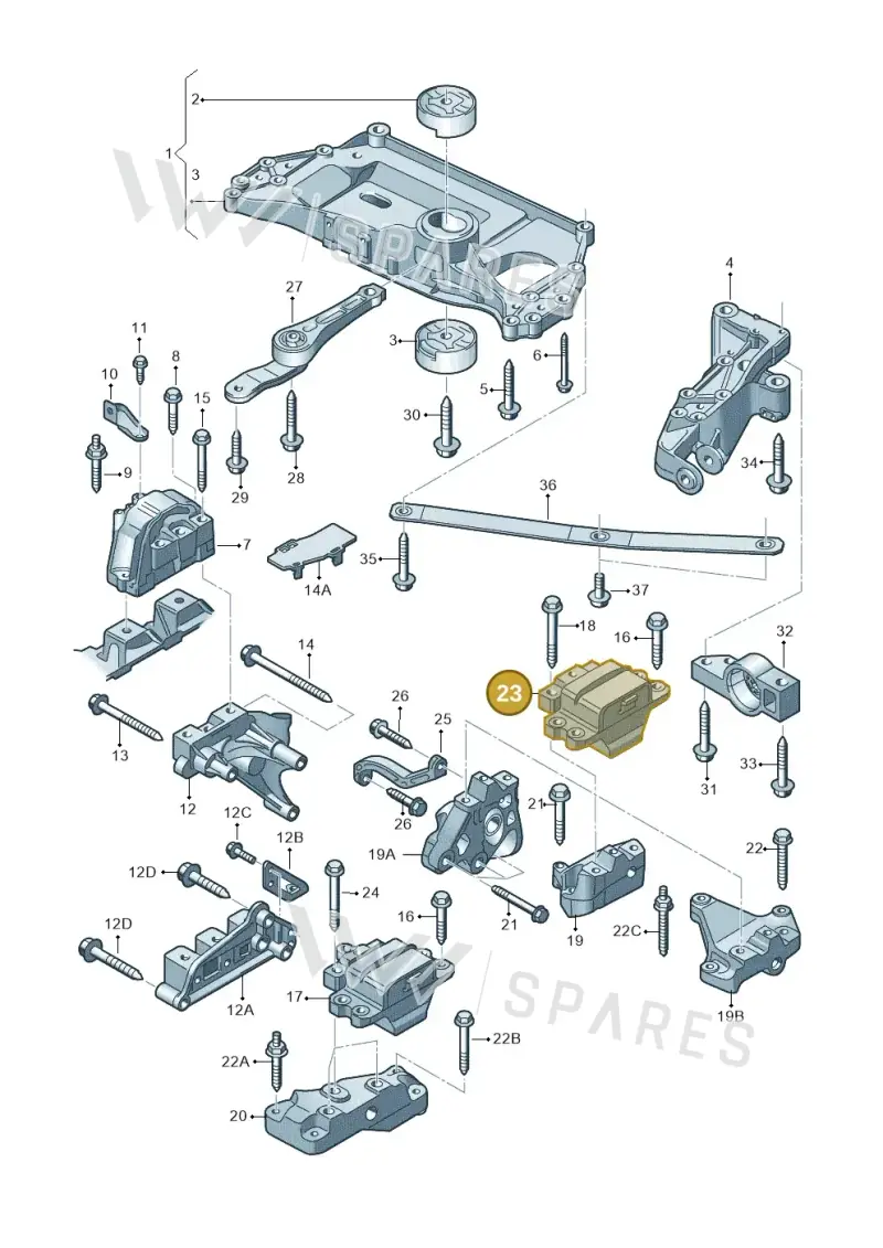 1K0199555L — Volkswagen Golf Cabriolet (2011-2016) diagram 718199200, position 23