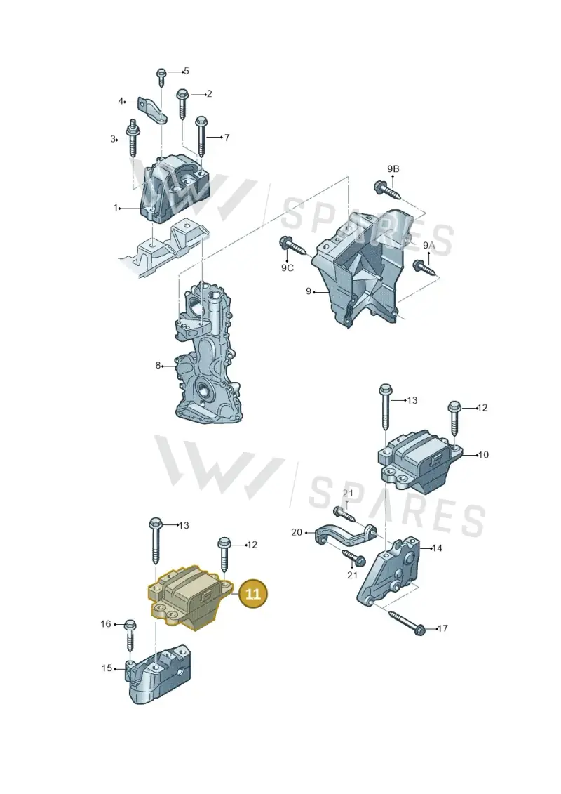 1K0199555L — Volkswagen Scirocco 2.0 (2014-2017) diagram 786199200, position 11