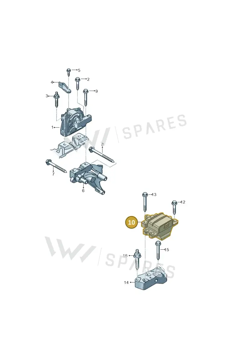 1K0199555T — Volkswagen Scirocco 2.0 (2014-2017) diagram 786199600, position 10