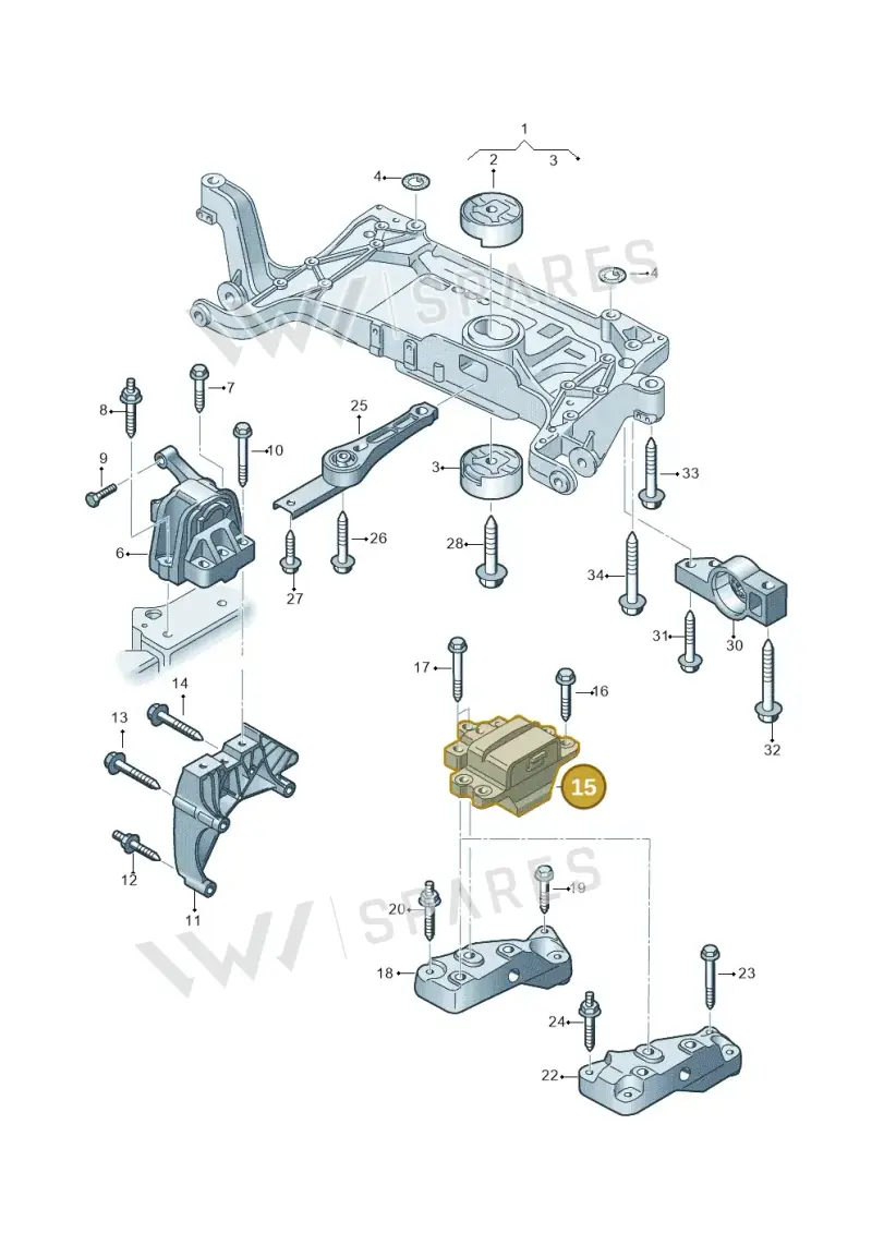 1K0199555T — Volkswagen Sharan BlueMotion (2015-2022) diagram 689199300, position 15