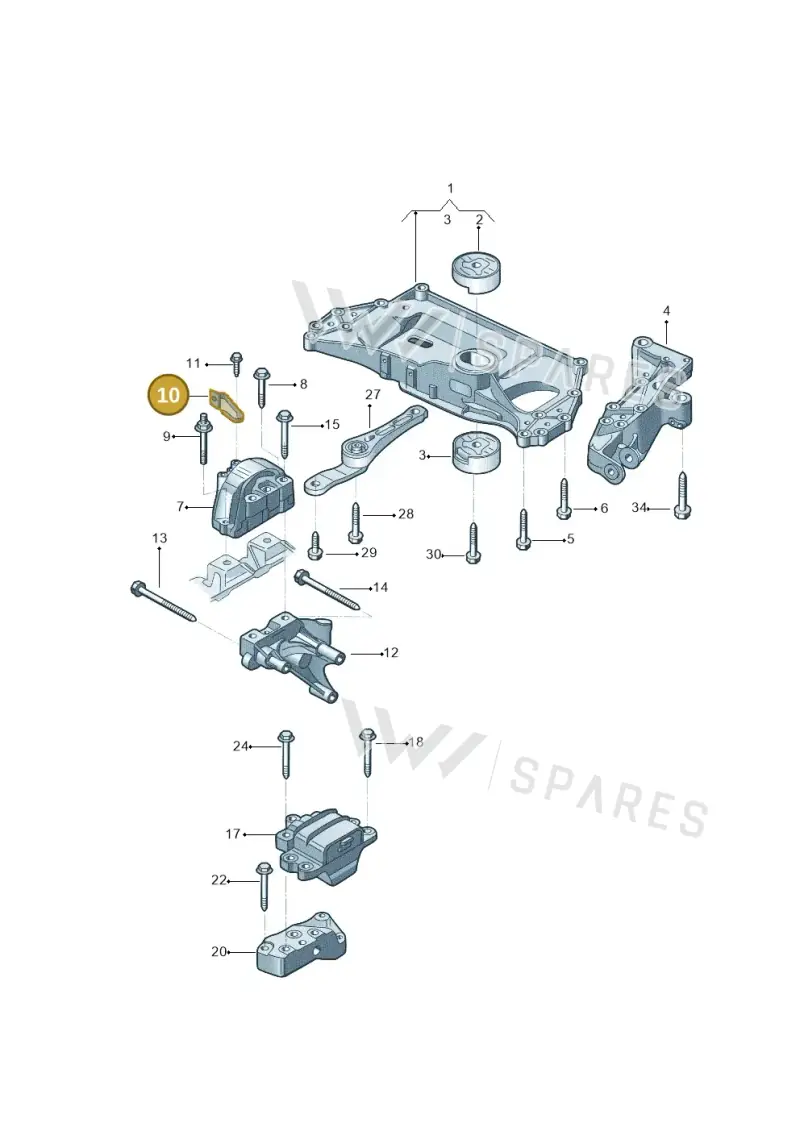 1K0199588 — Volkswagen Jetta 2.0 (2015-2015) diagram 880199200, position 10