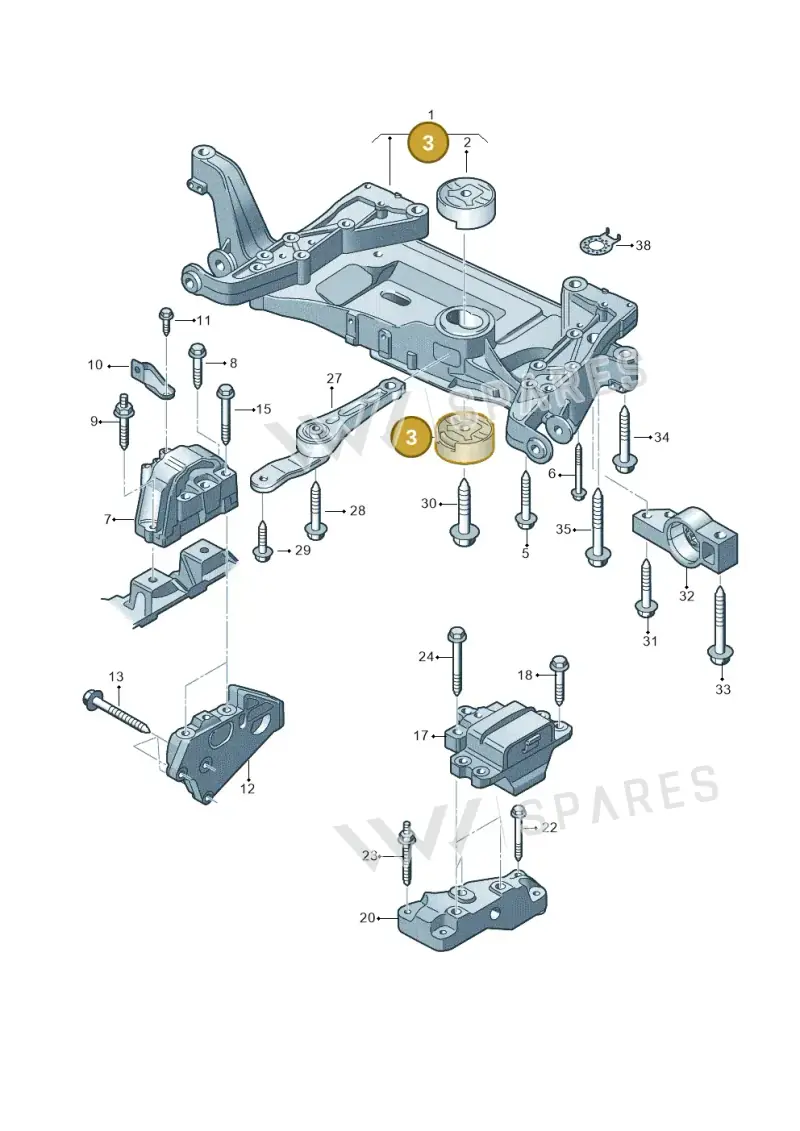 1K0199867T — Volkswagen Passat CC (2011-2016) diagram 702199300, position 3