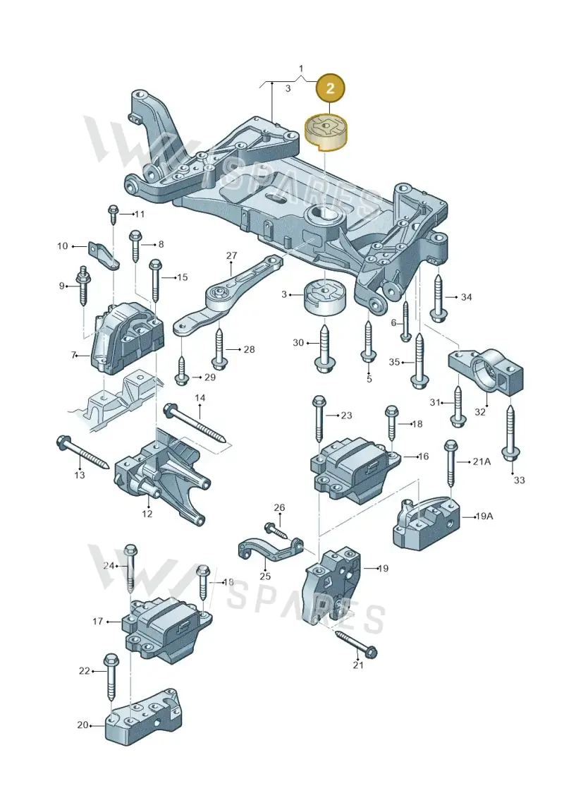 1K0199868T — Volkswagen Passat CC (2008-2012) diagram 460199200, position 2