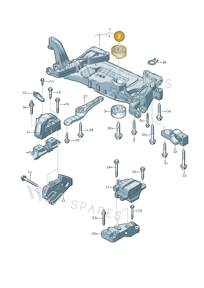 1K0199868T — Volkswagen Passat CC (2011-2016) diagram 702199300, position 2