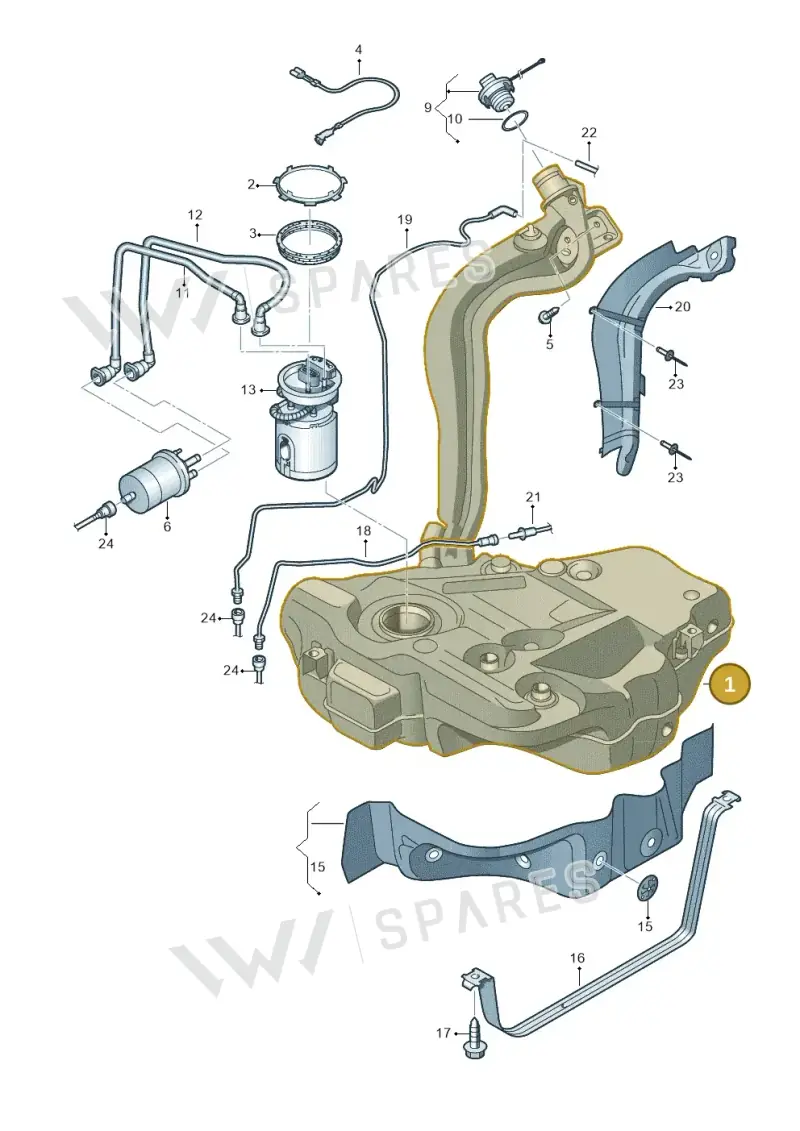 1K0201055AM — Volkswagen Golf (2011-2013) diagram 729201410, position 1