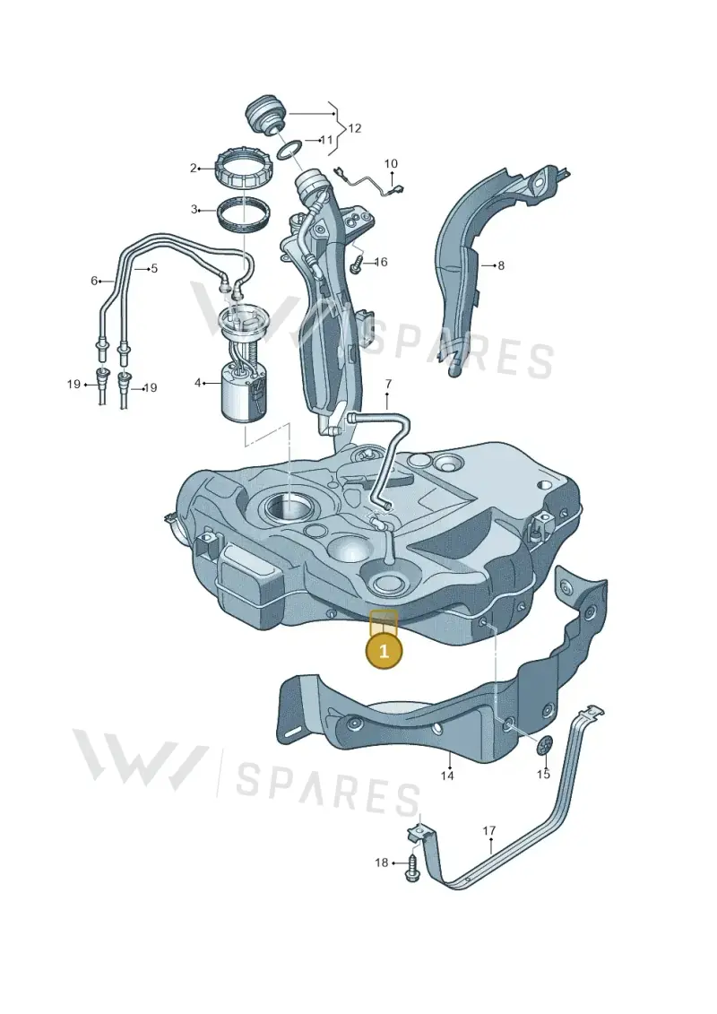 1K0201060GP — Volkswagen Golf (2011-2013) diagram 729201610, position 1