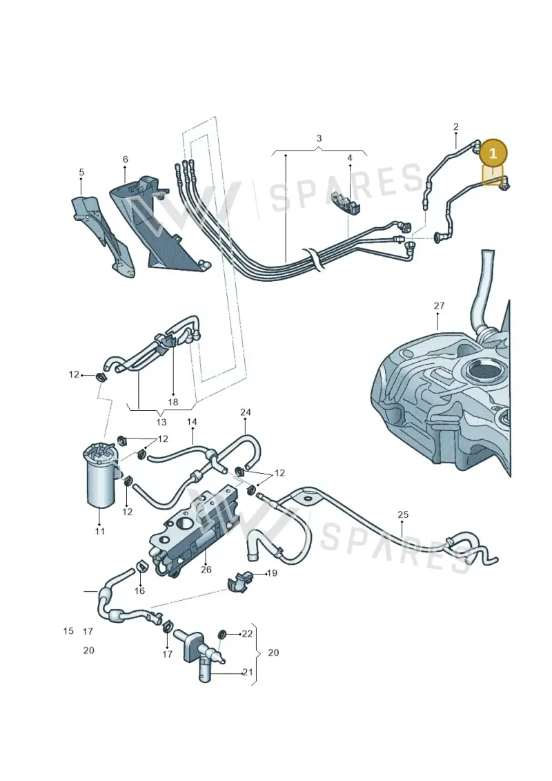 1K0201293D — Volkswagen Beetle (2016-2019) diagram 789201026, position 1